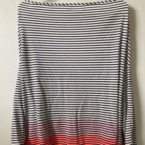 Striped open shoulder quarter sleeve